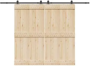 vidaXL Schiebet&uuml;rbeschlag-Set 305cm Stahl Schwarz (3295787)