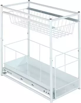 Wenko Wanja Schrankauszug 2 Fächer, Metall, weiß (2767010100)