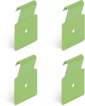 Alberts Dekorhaken f&uuml;r Doppelstabmatten Gr. S, kunststoffbeschichtet, gelbgr&uuml;n RAL6018, 4er-Set (825126)