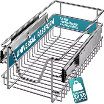 Casaria Teleskopschublade 30 cm Silber
