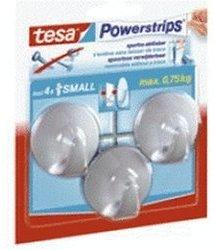 tesa Powerstrips Small rund weiß 3 Haken / 4 Strips Small