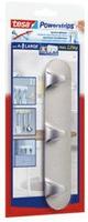 Tesa 58095-00000-02, tesa Powerstrips Hakenleiste, mit 3 Haken, matt chrom