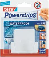 Tesa - Duohaken Powerstrip Chrom, Waterproof Haushaltsklebeband & Klebehaken