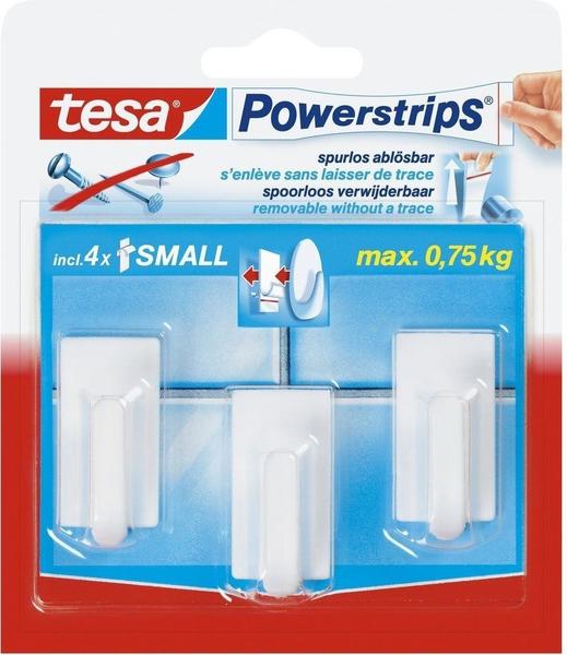 tesa Powerstrips Small Classic weiß 3 Haken / 4 Strips