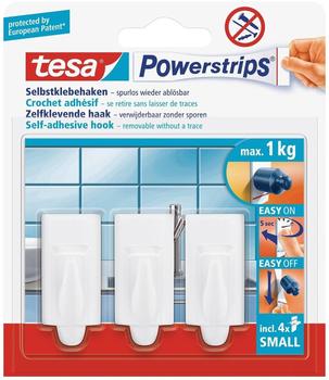 tesa Powerstrips Small Trend weiß 3 Haken / 4 Strips Small