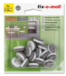 Fix-o-moll Filzgleiter mit Stift rund 20mm Sparpack weiß