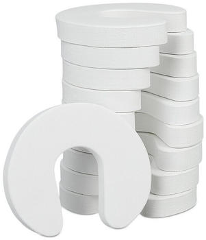 Relaxdays T&uuml;r Klemmschutz im 10er Set, f&uuml;r Schublade, T&uuml;rstopper f&uuml;r Babys & Kinder, Schaumstoff, HBT 2 x 9 x 10,5, wei&szlig;