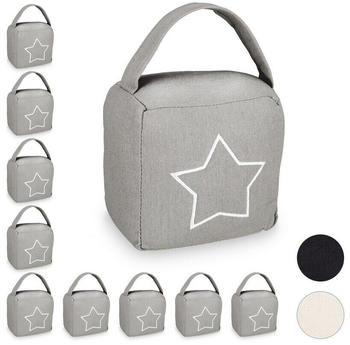 Relaxdays Bodent&uuml;rstopper 10 x T&uuml;rstopper Sack Stern grau
