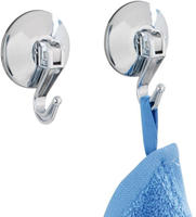 Wand Haken Kleider Garderoben Handtuch Saug 2er Set Klein Aufh&auml;ngen - Silber