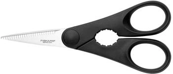 Fiskars Essential Küchenschere mit Flaschenöffner schwarz (1023820)