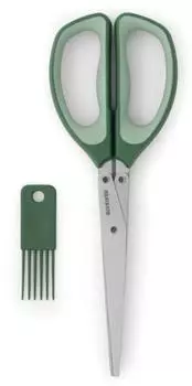 Brabantia Tasty+ Kräuterschere mit Reinigungswerkzeug, tannengrün (121685)