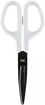 PLUS Japan Fitcut Curve Schere antihaft fluorbbeschichtet 17,5cm, weiß/grau (35056)