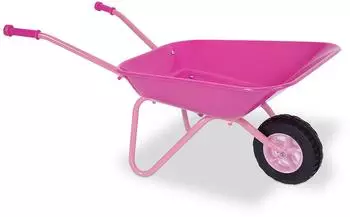 Relaxdays Kinder-Schubkarre, ergonomische Griffe, Metall/Kunststoff, pink/schwarz