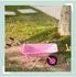 Relaxdays Kinder-Schubkarre, ergonomische Griffe, Metall/Kunststoff, pink/schwarz