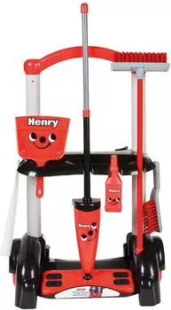 Casdon Henry Putzwagen Spielset mit Mopp, B&uuml;rsten & Kehrschaufel