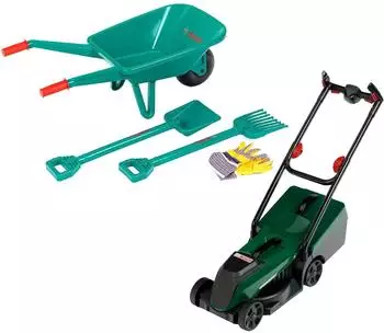 klein toys Kinder-Gartenset Bosch 4-teilig mit Schubkarre und Rotak (3052)