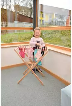 Eduplay W&auml;schest&auml;nder mit W&auml;scheklammern, Holz, f&uuml;r Kinder (120485)