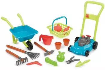 Ecoiffier Super Pack Garten 3-in-1 mit Schubkarre, Rasenm&auml;her und Zubeh&ouml;r (4585)