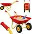 Relaxdays Kinderschubkarre 2 Räder, Metall/Kunststoff, rot