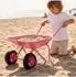 Relaxdays Schubkarre für Kinder, 2 Räder, rosa, Metall/Kunststoff, 74x43x36cm