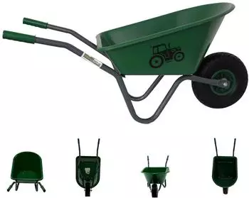 Trutzholm Kinderschubkarre Traktor-Motiv, Kunststoffwanne 20L, hellgr&uuml;n