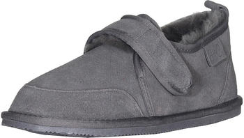 Harrys-Collection Hausschuh Klettverschluss dunkelgrau