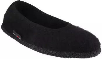 Haflinger Hausschuh Slipper Marina Ballerina 621306 Wollwalk schwarz