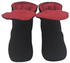 RAIKOU Hausschuhe Micro Fleece ABS und rutschfester Sohle schwarz rot