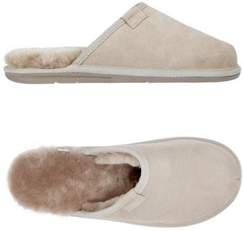 VANUBA SOAY Herren Hausschuh Echtleder Hüttenschuhe Winter-Hausschuhe Gefüttert beige