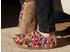 WoolFit Barfuß-Hausschuhe Footprint selbstformendem Fußbett bunt