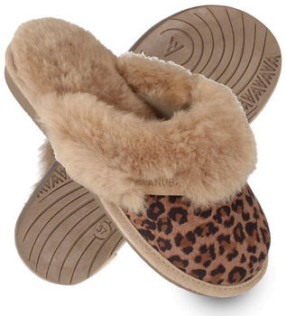 VANUBA PANTHER Damen Hausschuh Leder Hüttenschuhe Winter Hausschuhe Gefüttert