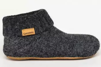 Gottstein Knit Hüttenschuh Hausschuh schwarzmele 48700-4300