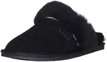 Harrys-Collection Hausschuh Pantoffel Lammfell blau schwarz beige TPR Pelzbesatz