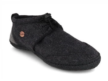 WoolFit Barfußschuhe-Hausschuhe Hybrid 'Nomad' dunkelgrau schwarz