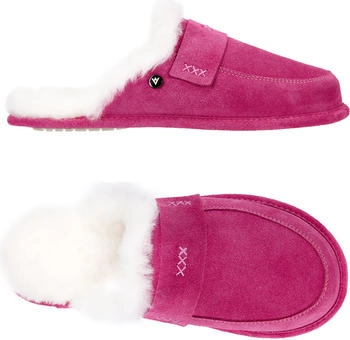 VANUBA ABBY Hausschuh Echtleder Hüttenschuhe Winter-Hausschuhe Gefüttert rose