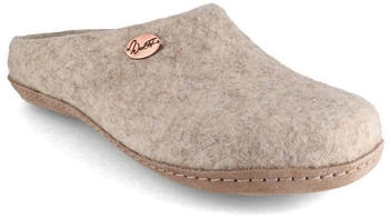WoolFit Handgefilzte Pantoffeln 100% Schurwolle extra dicker Filzeinlegesohle beige