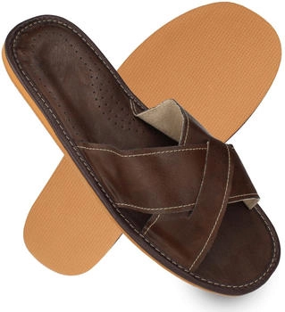 filsko Pantolette Überkreuz-Design dunkelbraun Valencia