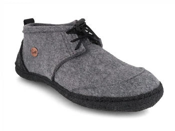 WoolFit Barfußschuhe-Hausschuhe Hybrid 'Nomad' hellgrau schwarz