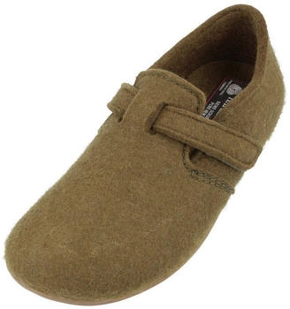 Haflinger Everest Focus Filzpantoffel verstellbarem Riemen olivgr&uuml;n