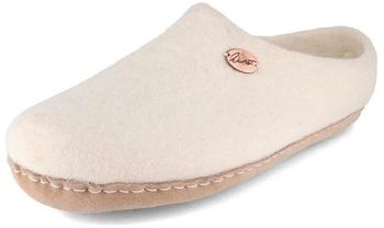 WoolFit Filzpantoffel Footprint weiß