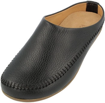 Haflinger Leder-Pantoffel Ziernaht schwarz