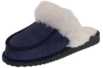 Harrys-Collection Pantoffel Mokassin Form echtes Lammfell marine