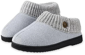 Dunlop Hausschuhe Sherpa Fleece Futter und Memory Foam hellgrau