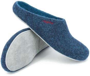 Magicfelt Filzpantoffel Ledersohle dark petrol