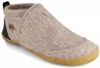 WoolFit Büro Hausschuhe 'Taiga' Naturgummisohle beige