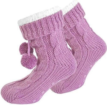 Normani Winter Hausschuhe Bommeln und Plüsch pink