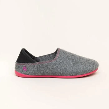 Gottstein Wool Slip-On Filzhausschuh grau himbeere