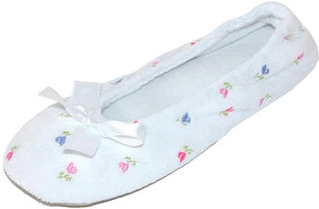 Isotoner Bestickt Terry Hausschuhe Ballerina