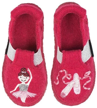 Nanga Ballet Hausschuh Wolle fuchsia glitzer