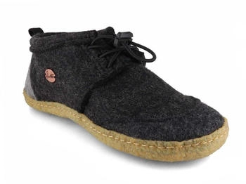 WoolFit Nomad Barfußschuhe Hausschuh dunkelgrau